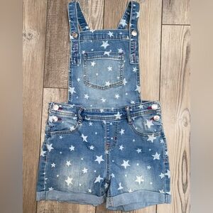 🇺🇸 Cat & Jack Red Blue Denim White Star Overalls Shortalls USA 4th July America
